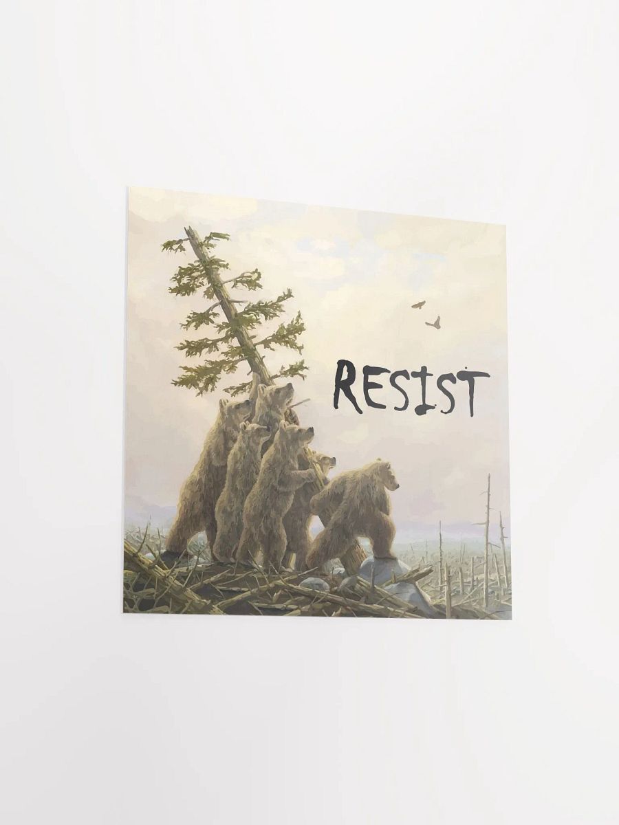 BEARS RESIST! Square Poster 3 SIZES Alt National Parks Forests product image (5)