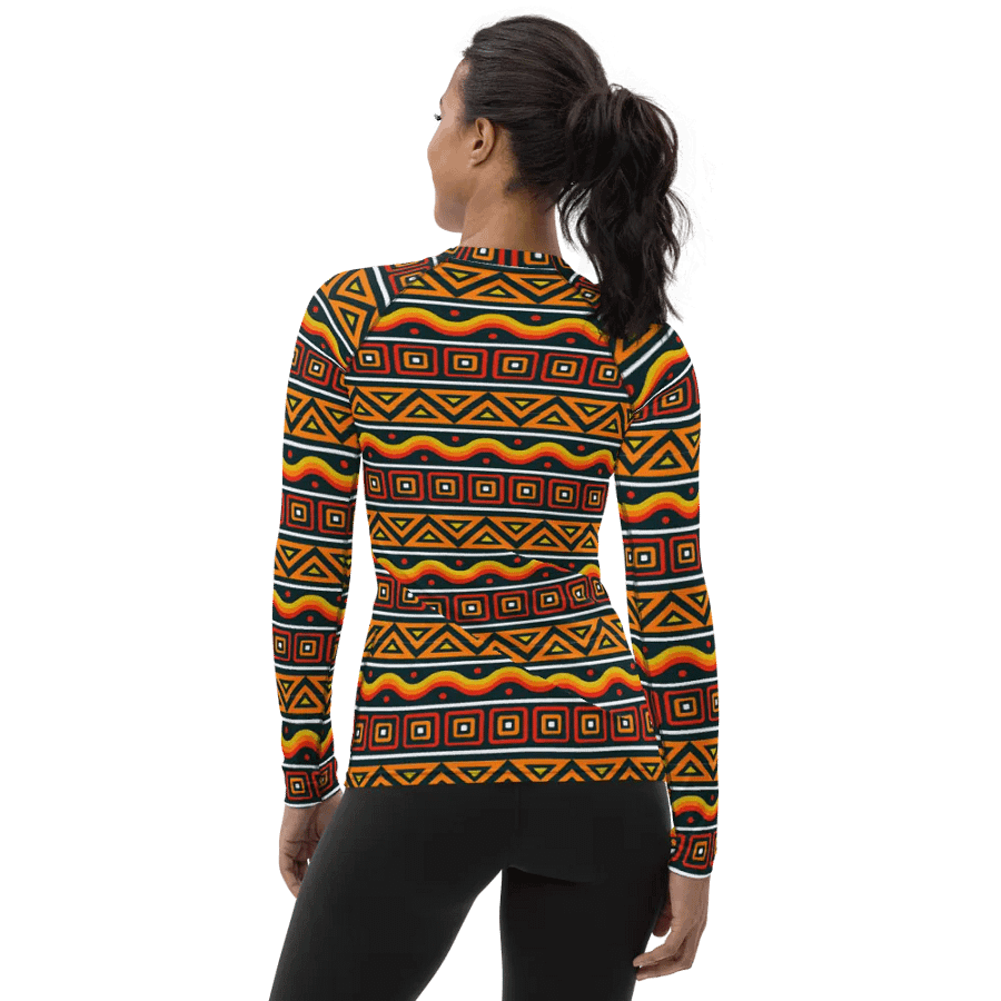Elegant Essence: Flat African Pattern All-Over Print Women's Rash Guard product image (3)