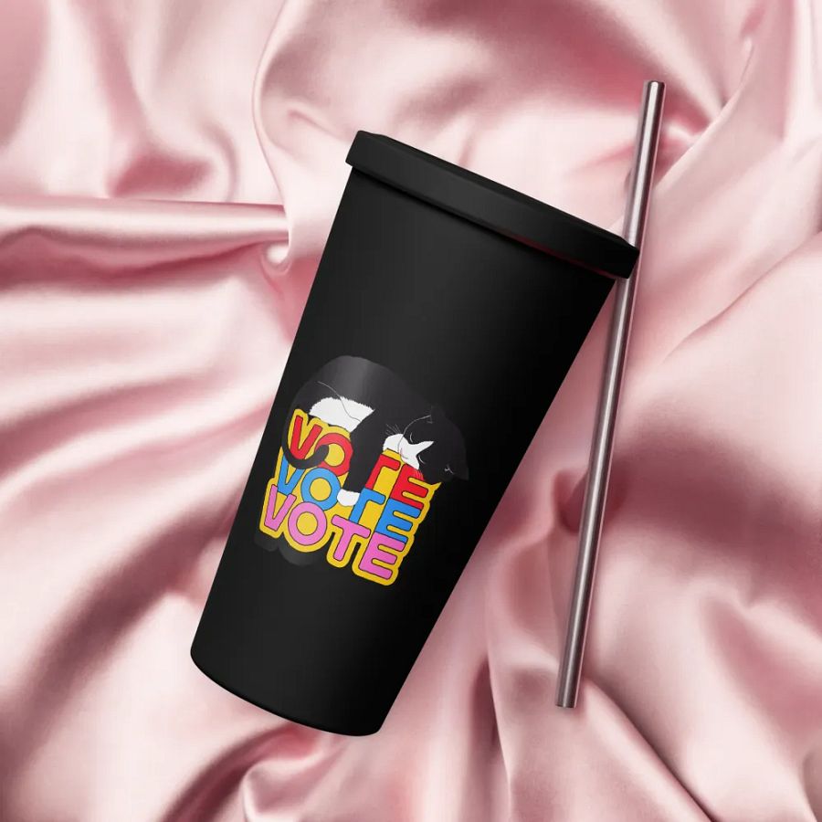 Slumbering Cat Vote Insulated Tumbler product image (6)