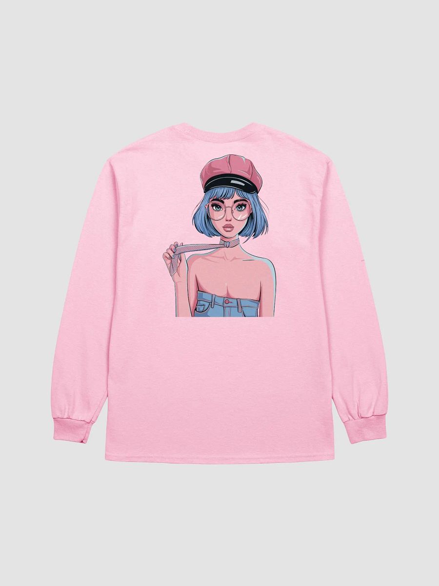 Chic Blue-haired Illustration Long Sleeve Tee product image (3)