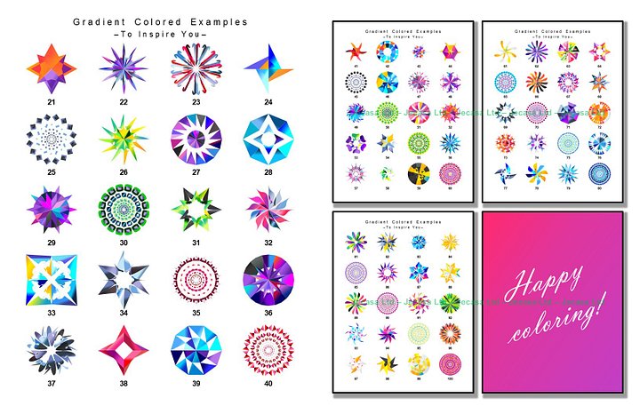 100 Geometric Mandala Coloring Pages | PDF | Digital File | Series GM2025 Vol. 7 product image (2)