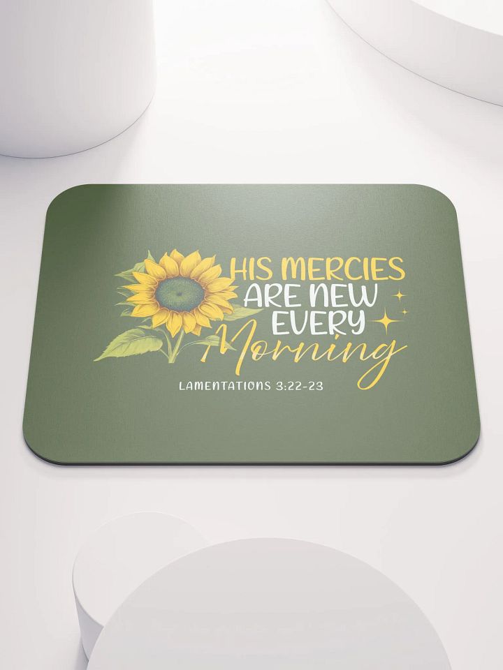 New Mercies Sunflower Mouse Pad - Lamentations 3:22-23 product image (1)