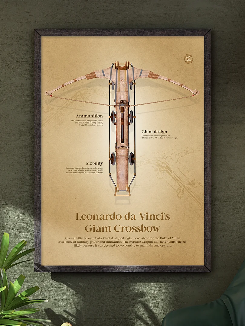Leonardo da Vinci's Giant Crossbow (Framed poster) product image (2)
