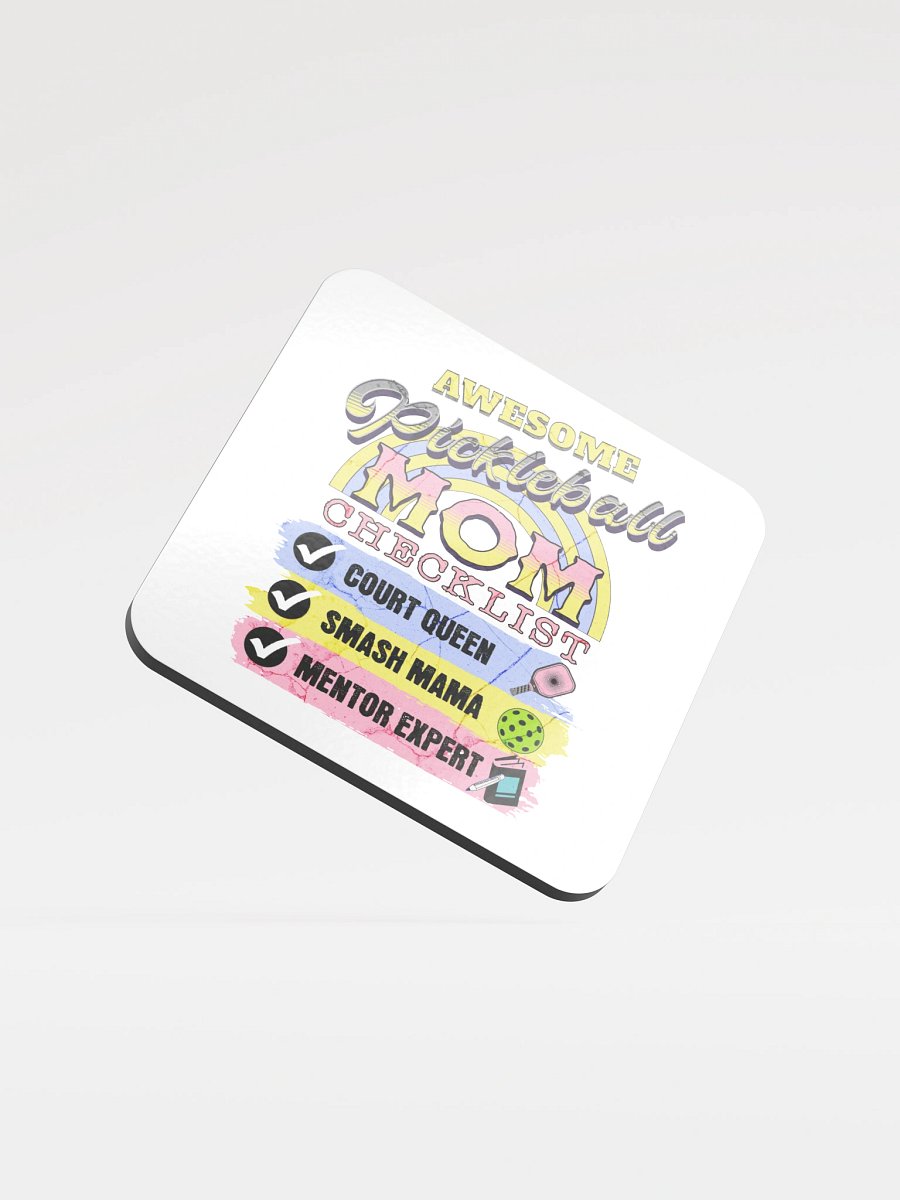 Awesome Pickleball Mom Checklist Coaster Set product image (2)