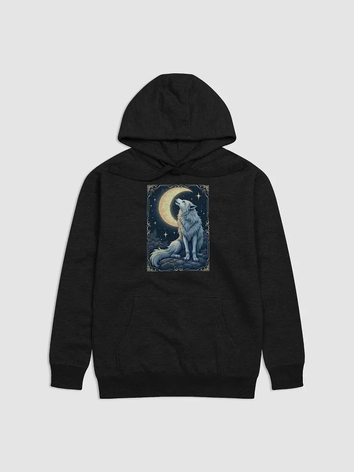 Mystical Wolf Moon Art - Celestial Wolf Under Moonlit Sky product image (1)
