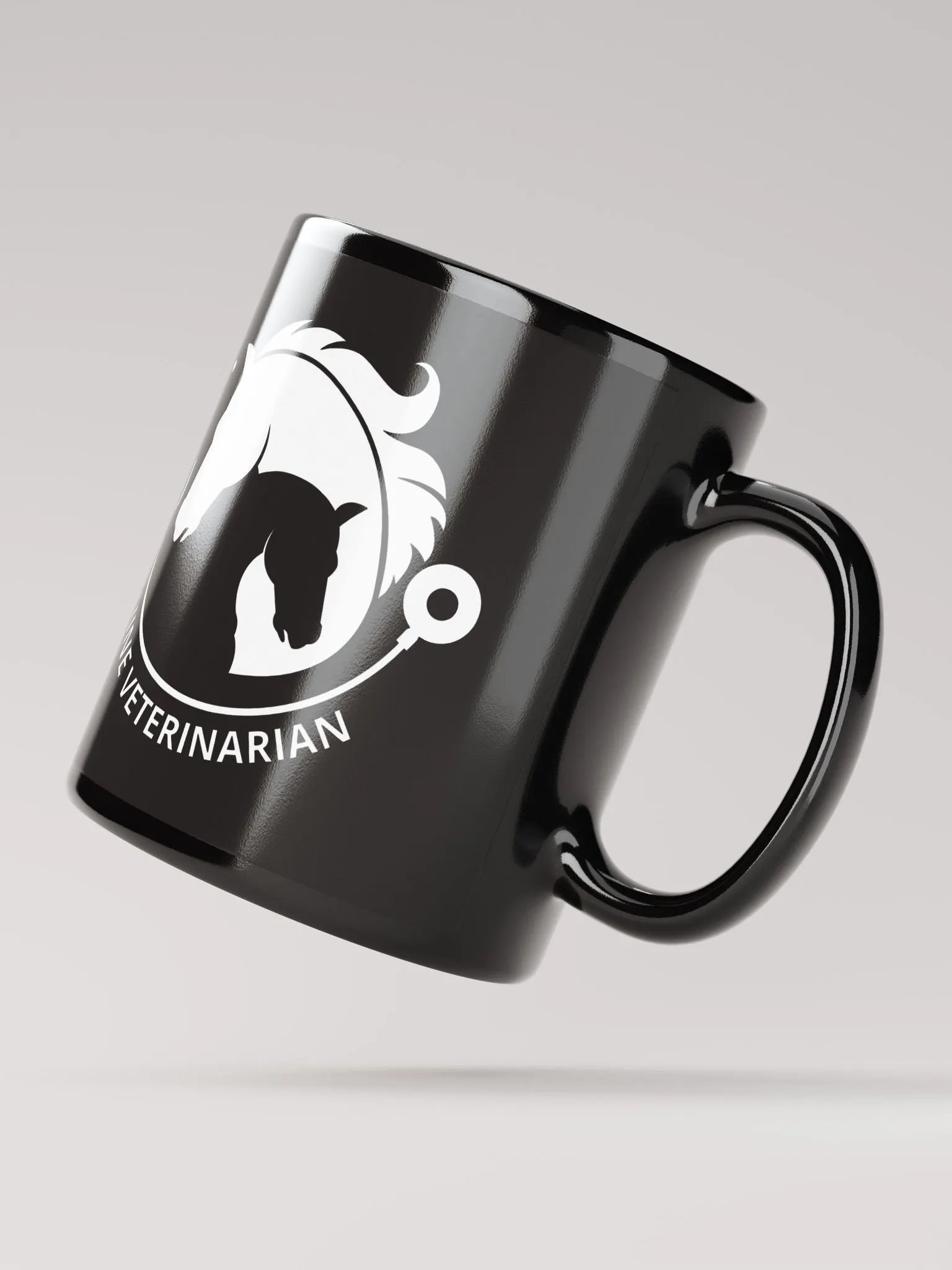 "Equine veterinarian" black glossy mug product image (3)