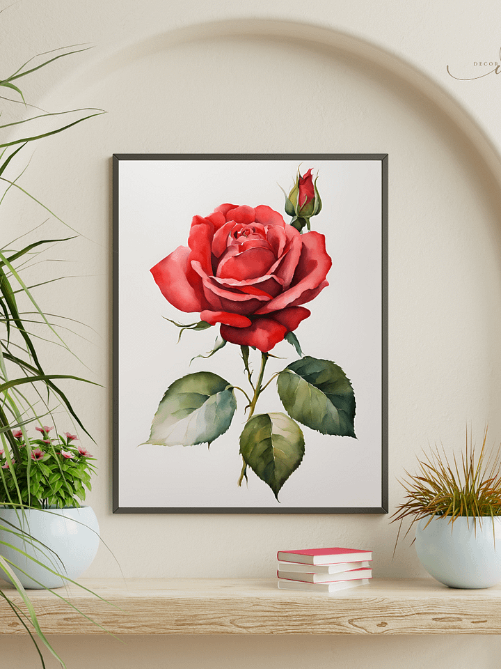Watercolour Painting Printable Wall Art of ROSE product image (2)