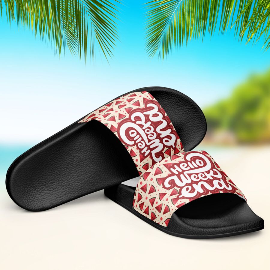 Hello Weekend Watermelon All Over Print Women's Slides product image (6)