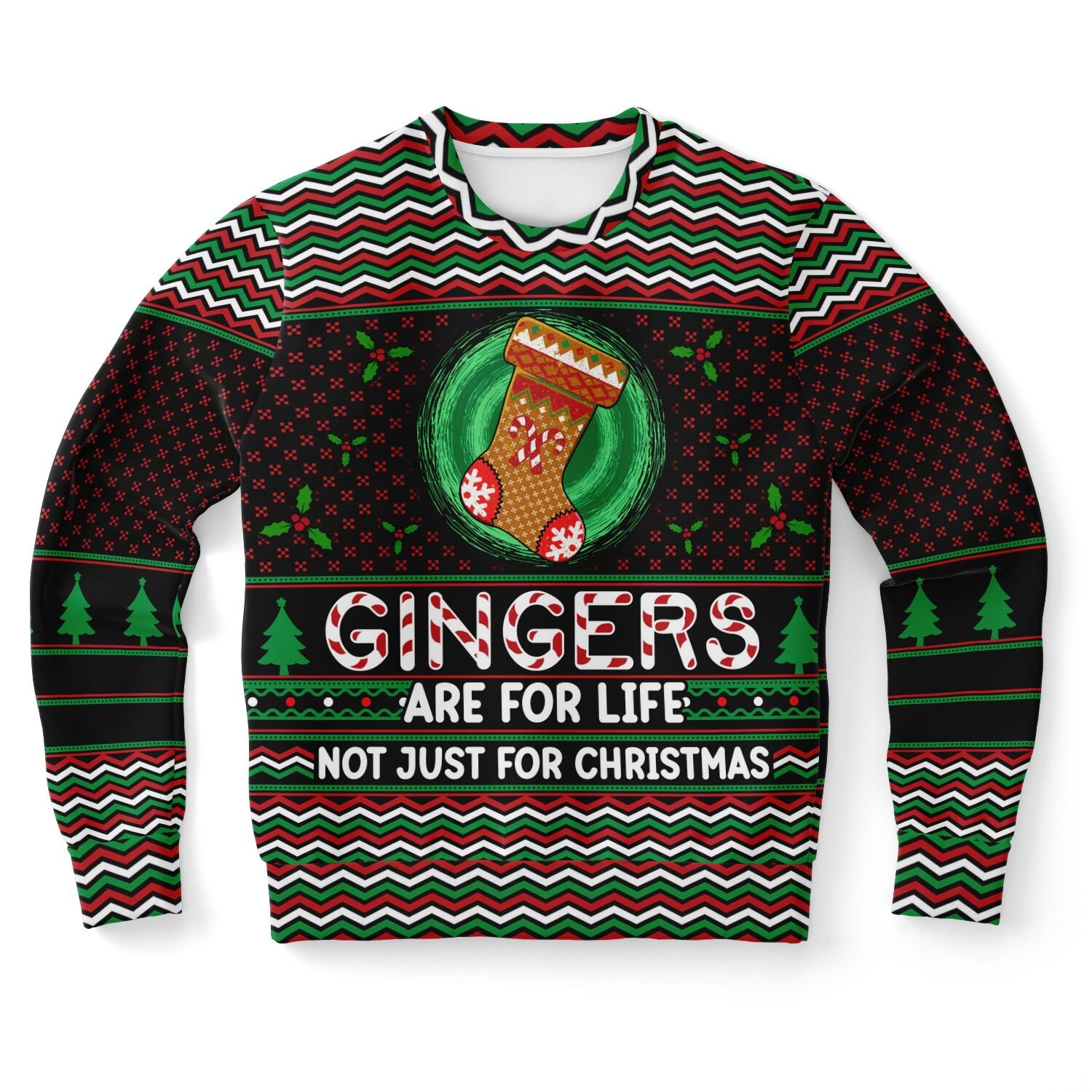 "Gingers Are For Life Not Just For Christmas" Funny Christmas Sweater | Gingerbread Pattern Holiday Sweatshirt | Festive Winter Outfit product image (9)