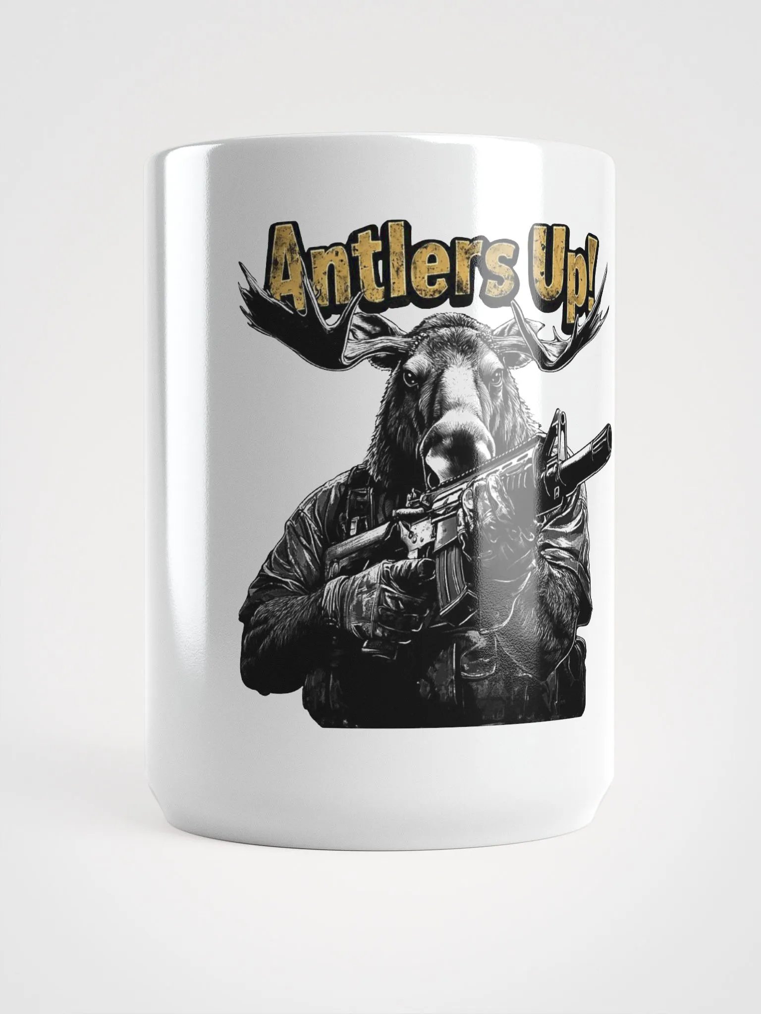 Antlers Up! Moose PMC Coffee Mug (White) product image (9)