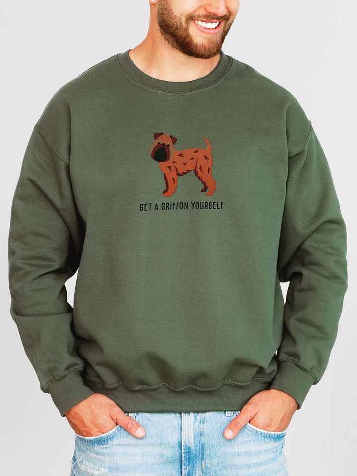 Get a Griffon Yourself Sweatshirt (Embroidered) of a Brussels Griffon(Red) product image (2)