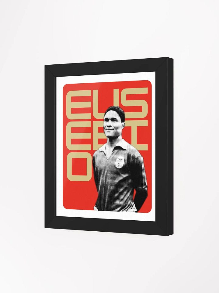 Eusébio BW Portugal Name Art Framed Print product image (1)