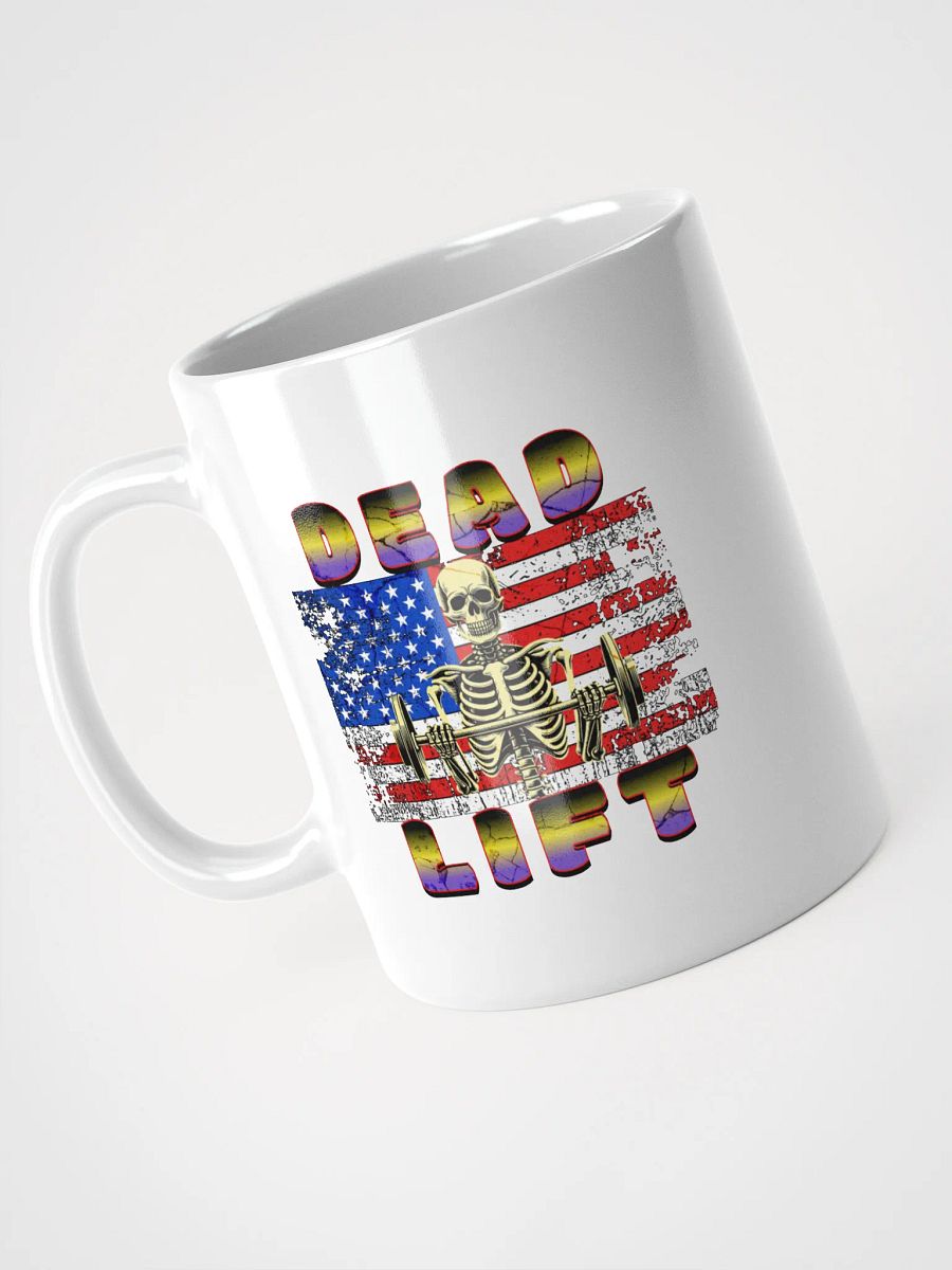 Dead Lift Weightlifting Skeleton USA Patriot Mug product image (2)