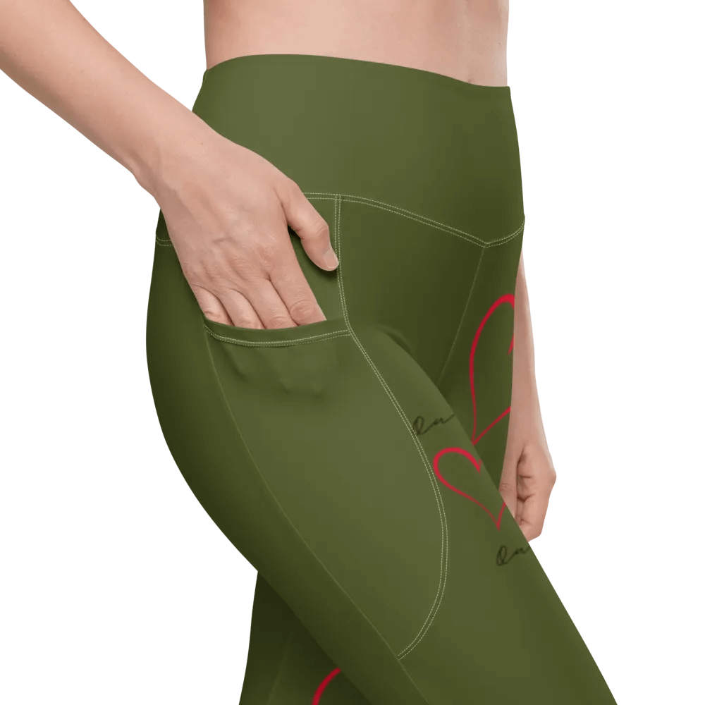 "Qu@lity He@rt" Leggings (Military Green) product image (7)