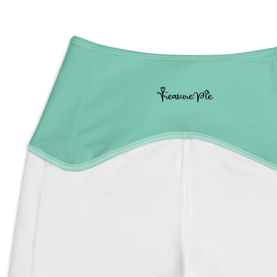 Plain Light Pastel Green Light Summer Women's High Waisted Premium Crossover Leggings with Pockets by Treasure Pie product image (5)