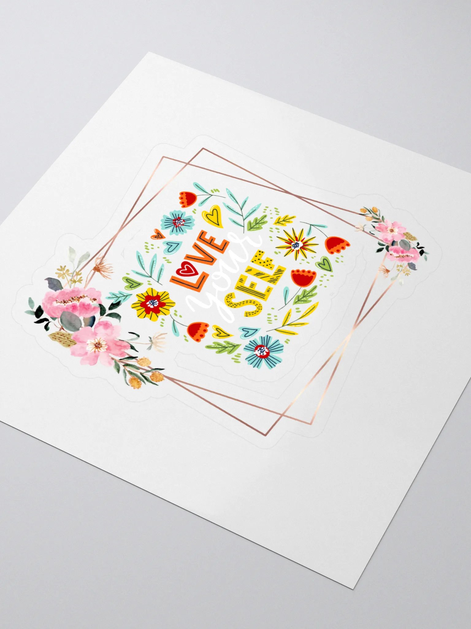 Love & Self Floral Kiss Cut Stickers product image (3)