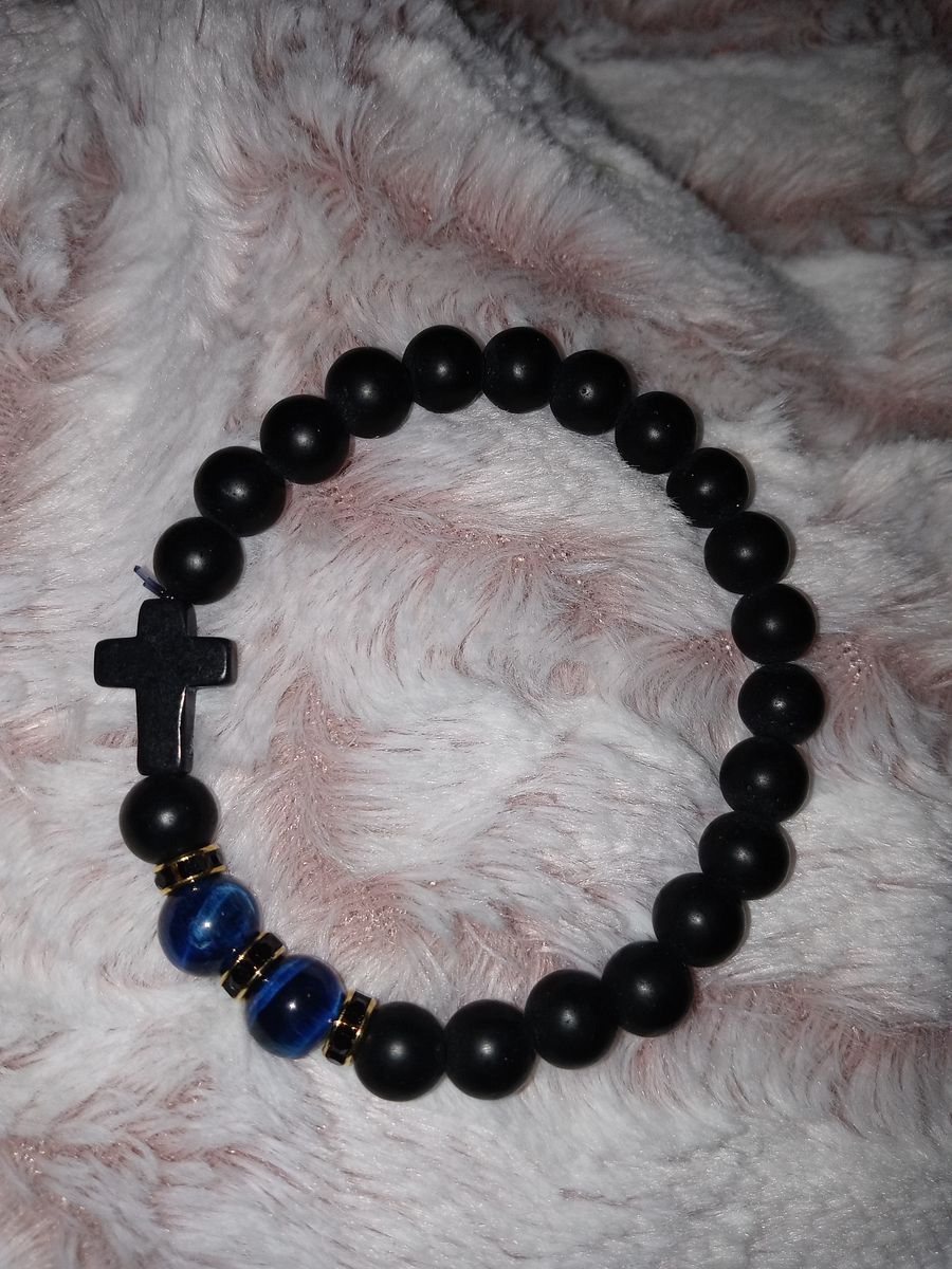 Boss momma black onyx&blue marble healing stone bracelet product image (1)