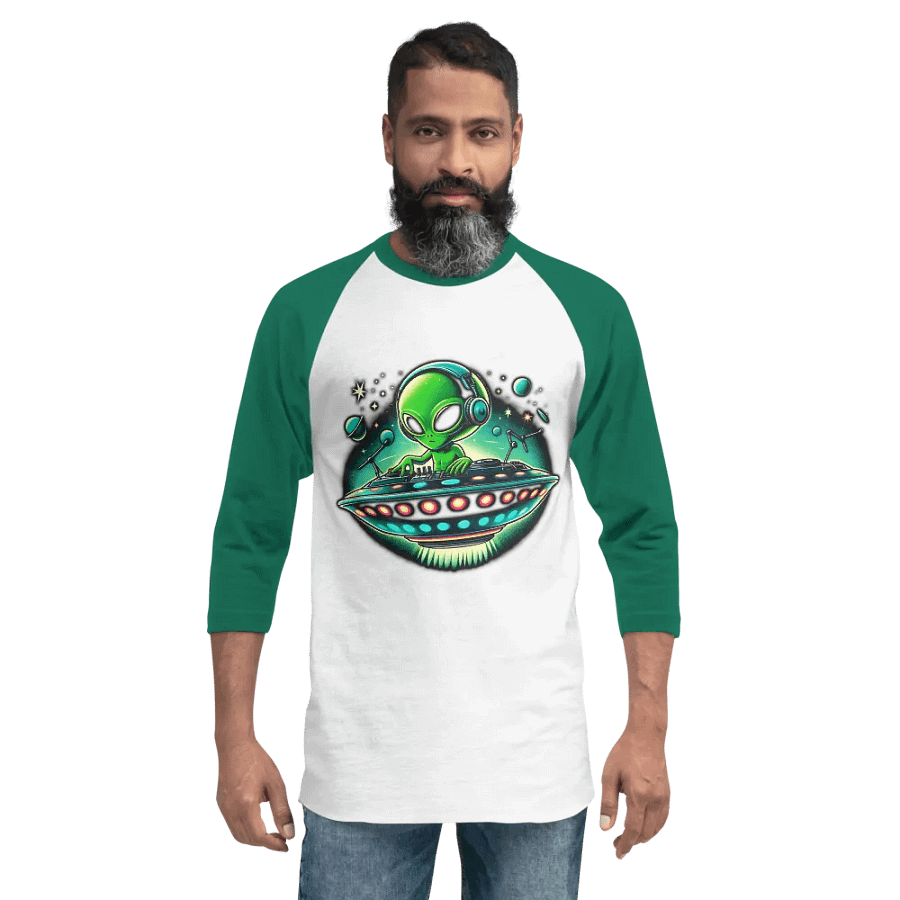 Alien DJ Baseball Style Tee - Light Torso Colors product image (61)