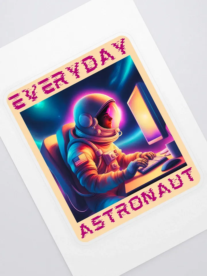 Everyday Astronaut Working at a Computer Sticker product image (1)
