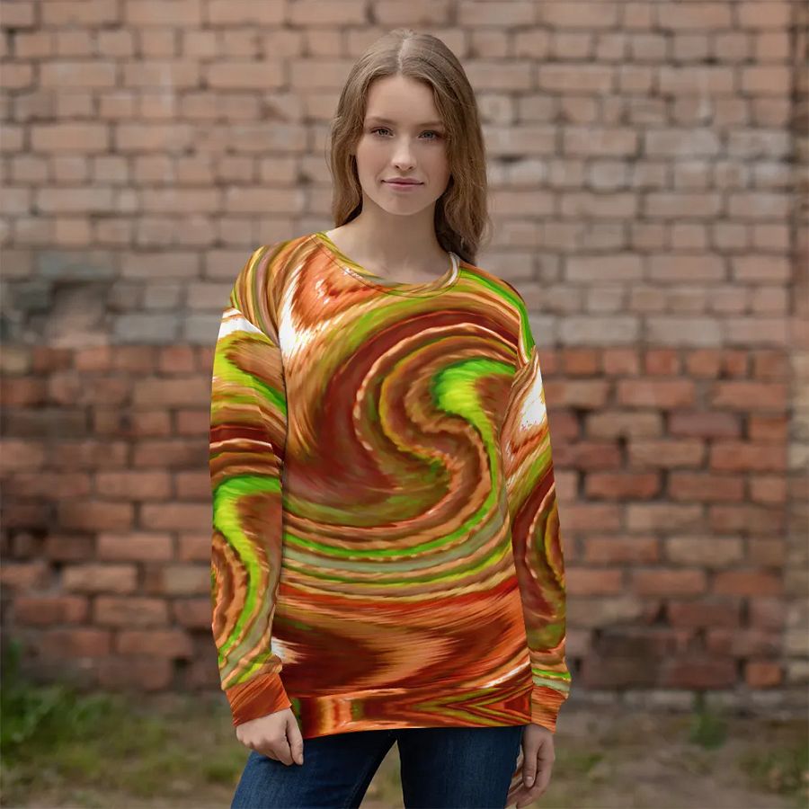 Abstract Swirling Earth Tones Lochan Water Reflections Unisex Sweatshirt product image (3)