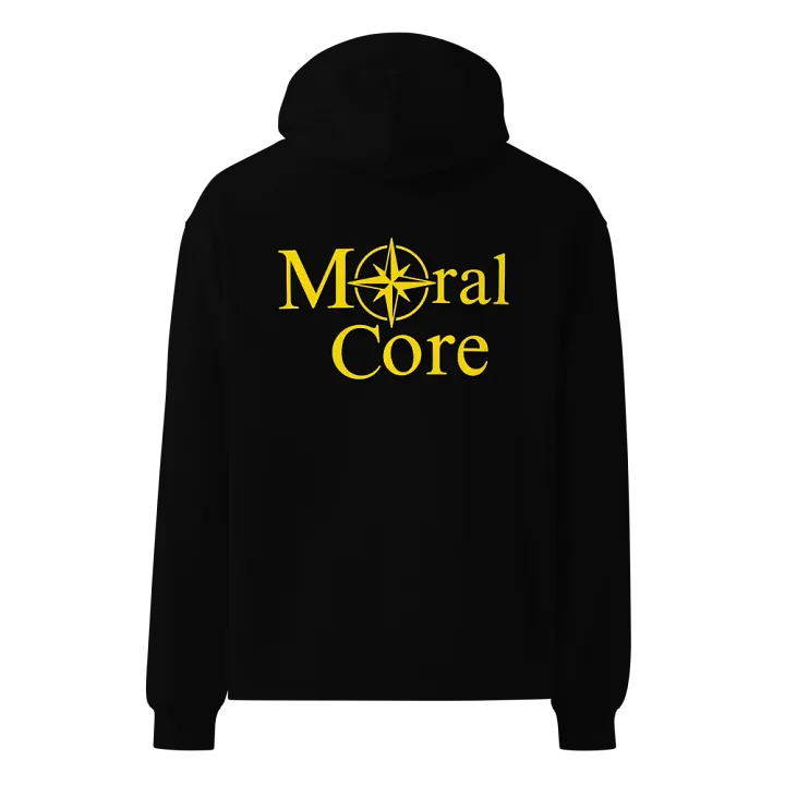 Moral Core Hoodie in yellow writing product image (2)