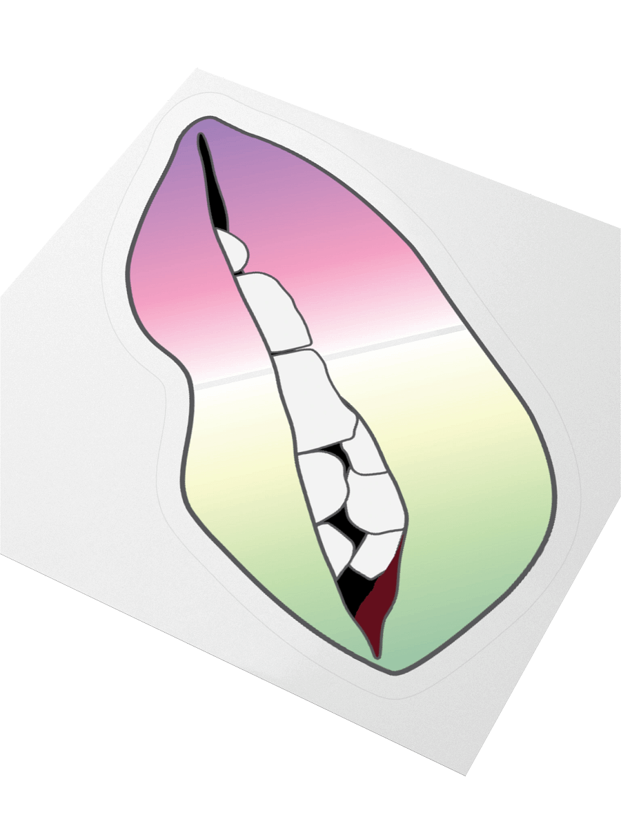 Genderfae Pride Gradient Biting Lips Sticker product image (9)