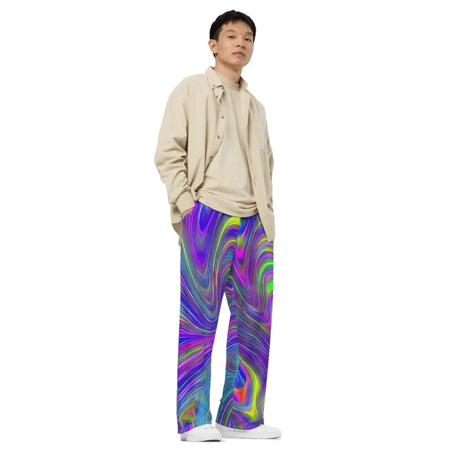 Abstract With Blue Wideleg Pants product image (3)