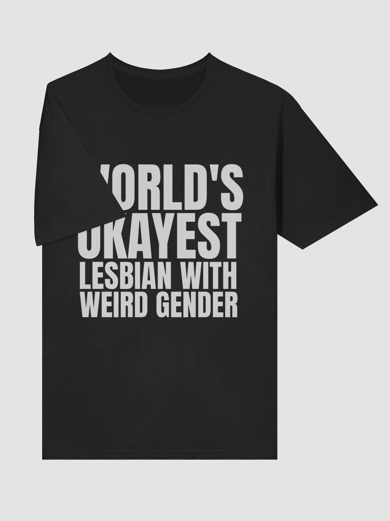 WORLD'S OKAYEST LESBIAN WITH WELRD GENDER T-Shirt product image (5)