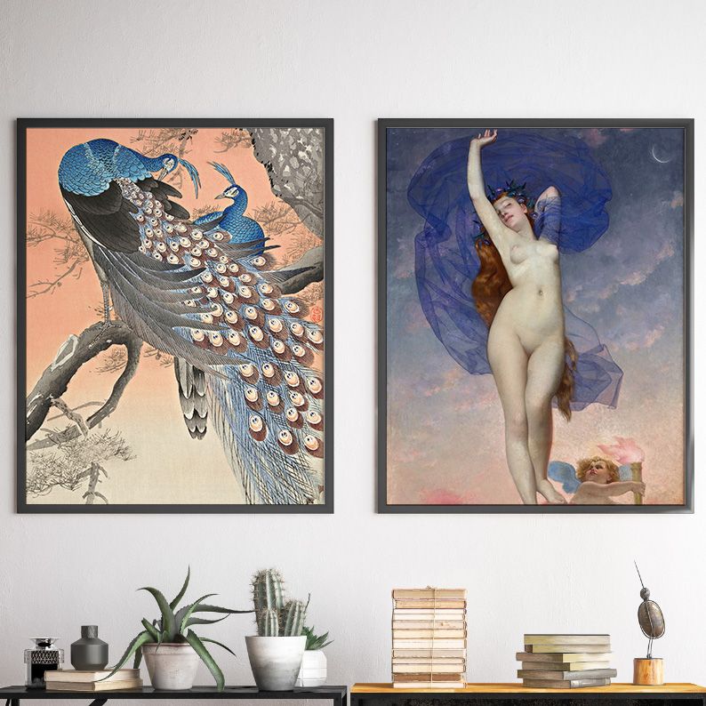 Peach& Blue Gallery Wall Set of 10 Vintage DIGITAL Prints product image (3)