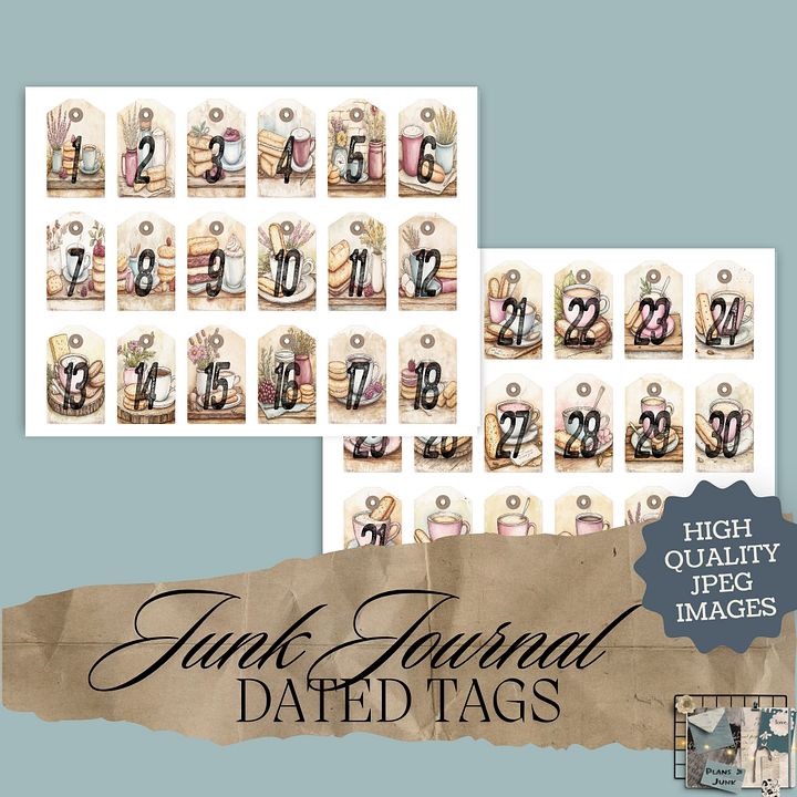 Coffee & Biscuits - Printable Dated Tags V5 product image (1)
