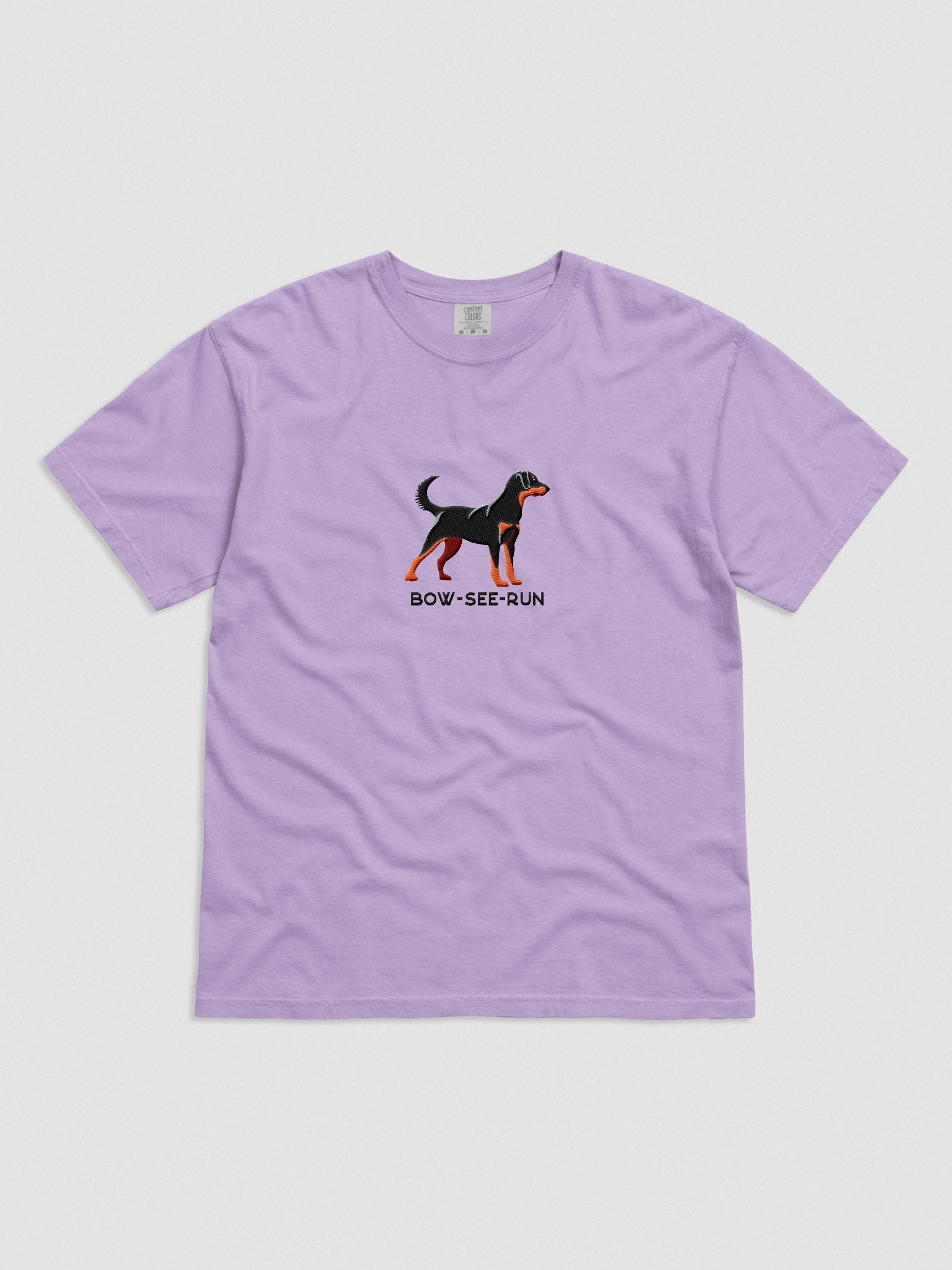 Bow-See-Run T-Shirt(Embroidered) of a Beauceron(Black & Tan) product image (4)