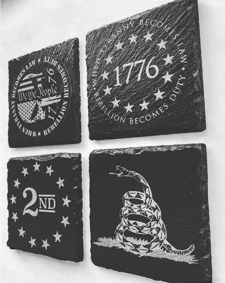 Patriotic Slate Coasters - Set of 4 Custom Laser Engraved product image (1)
