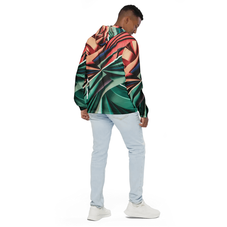 Abstract Geometric Unisex Windbreaker in Vibrant Colors (XS-3XL) product image (2)