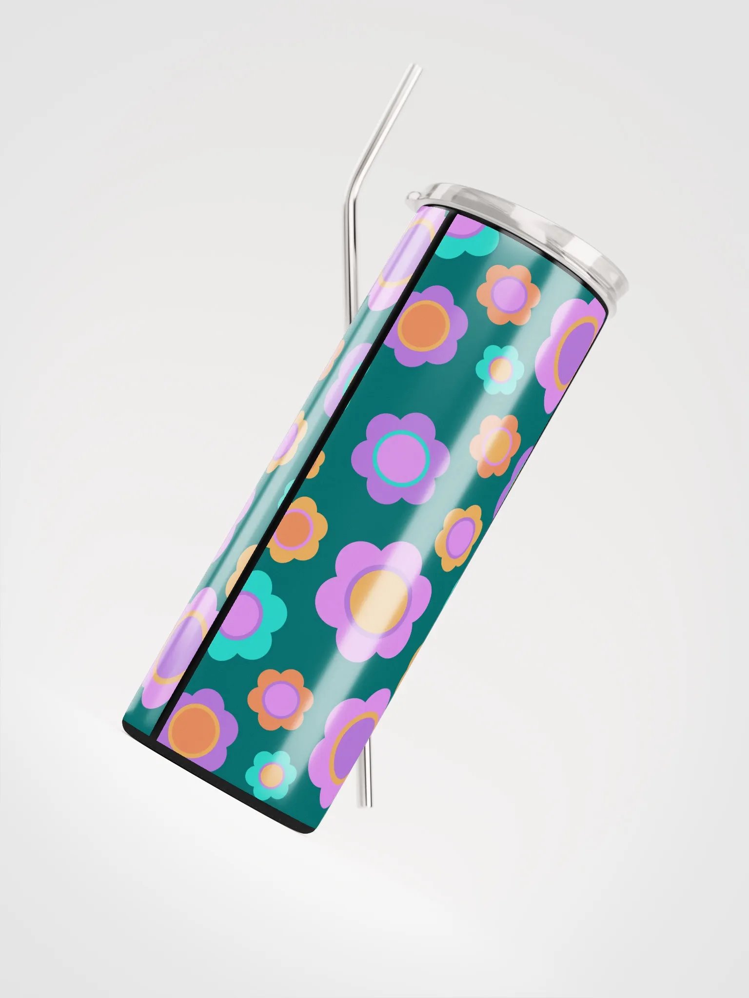 Party Time! Retro Flowers 20 oz Tumbler with Straw product image (5)