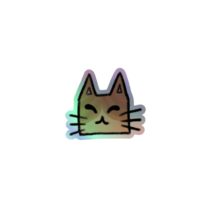 Orange Kitty Holographic Sticker product image (1)