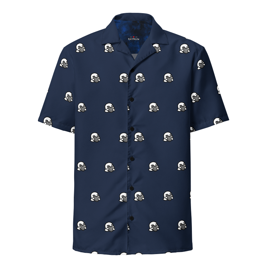 Navy Blue Heart Dot Hawaiian Shirt product image (2)