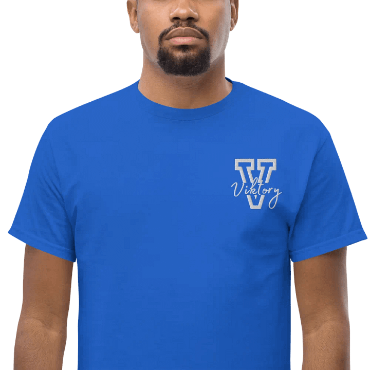 Adult Shirt Blue (white logo) product image (1)