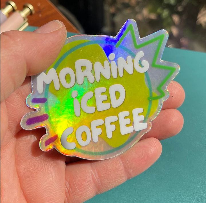 Holographic Morning Iced Coffee Sticker product image (2)