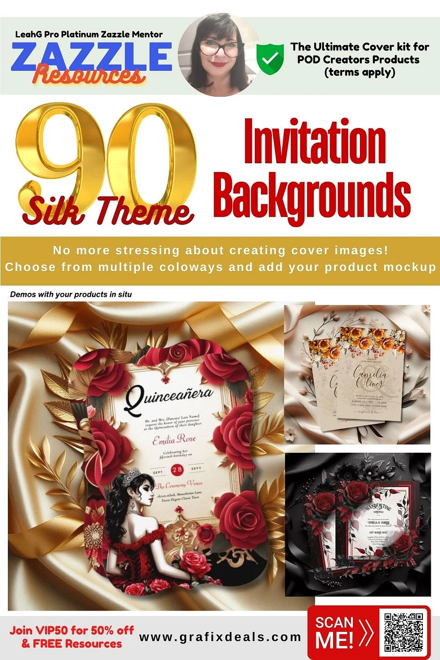 Zazzle Mockup Templates Cover Images | Zazzle Backgrounds for Invitations product image (1)