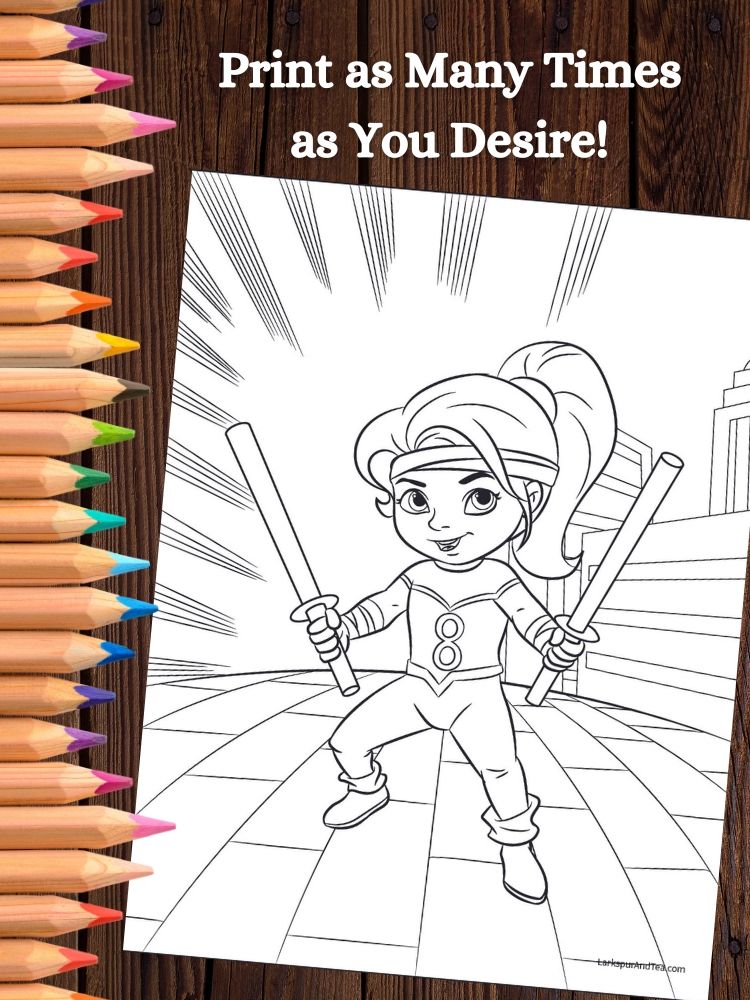 Hero Kids and Cute Aliens Printable Coloring Pages for Children product image (5)