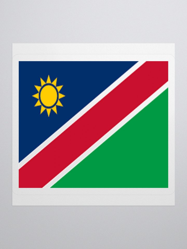 Exclusive Namibia Flag Kiss-Cut Sticker by TDS Music - Unique Design (3" x 3", 4" x 4", 5.5" x 5.5") product image (2)