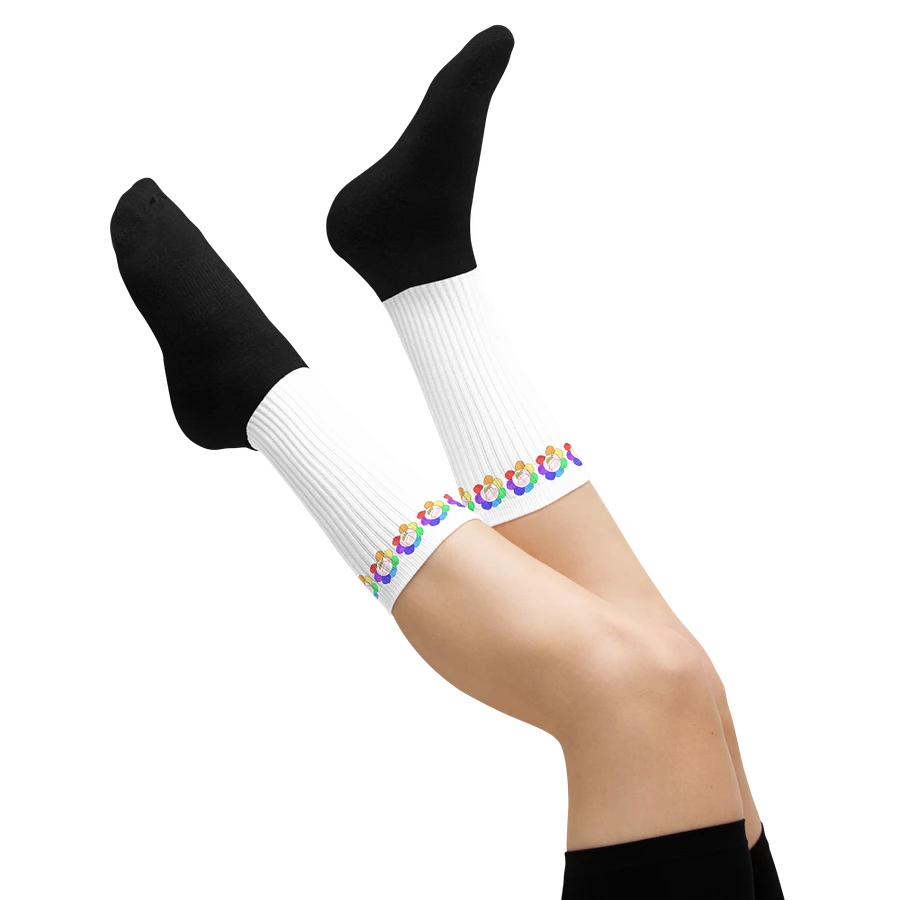 White Flower Stripe Socks product image (23)