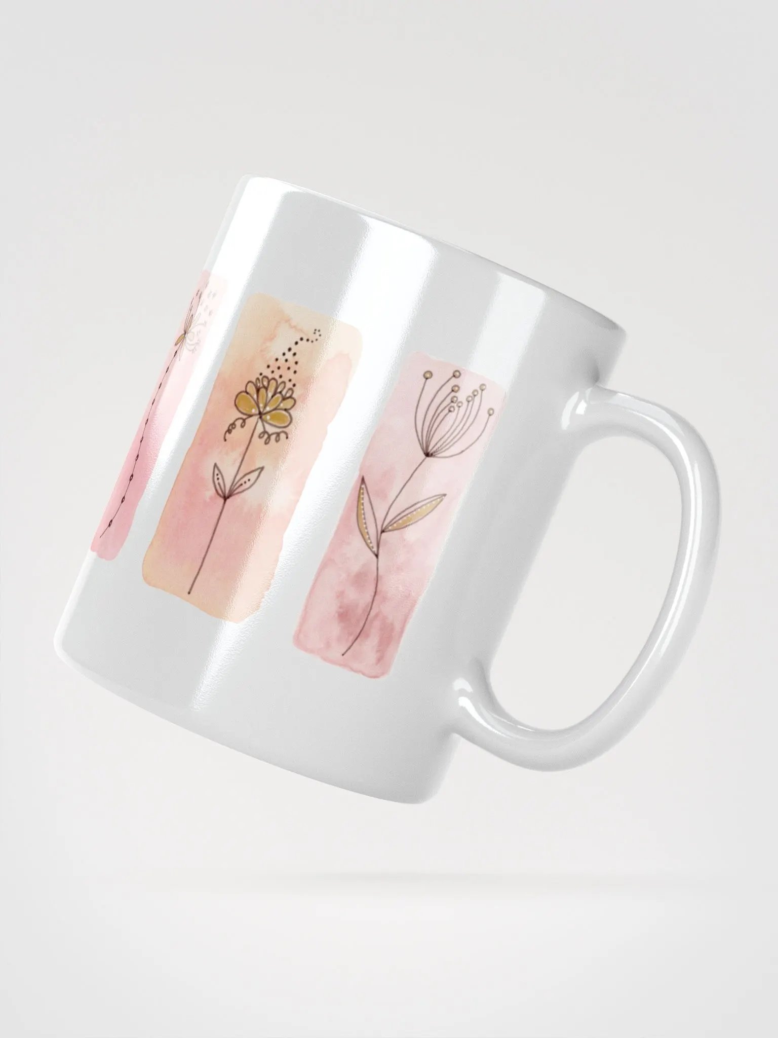 Doodle Flower White Glossy Mug product image (3)
