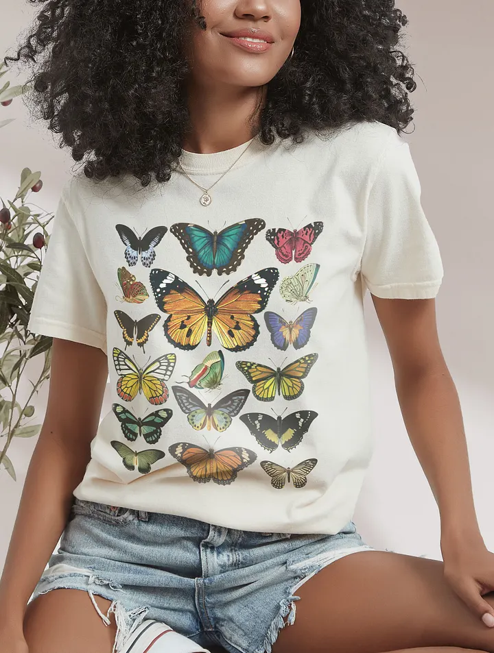 Butterflies and Moths T-Shirt | Vintage-Style Cottagecore Design of Various Butterflies and Moths product image (16)