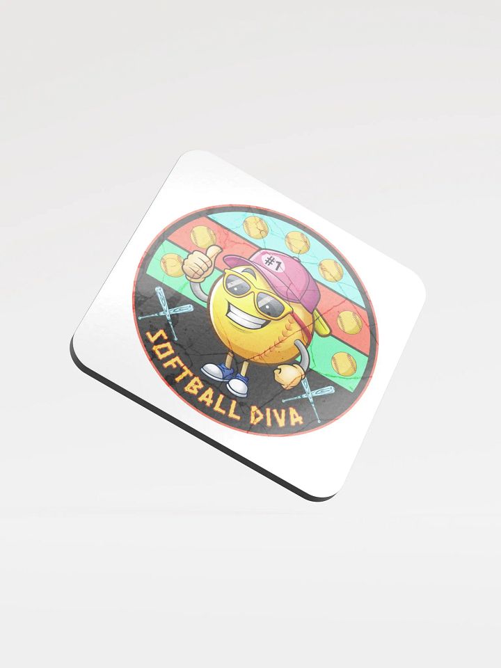 Softball Diva Thumbs-Up Cork Coaster product image (1)