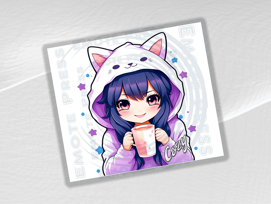 Cozy Kawaii Anime Girl 20 oz Skinny Stainless Steel Tumbler - Black product image (2)