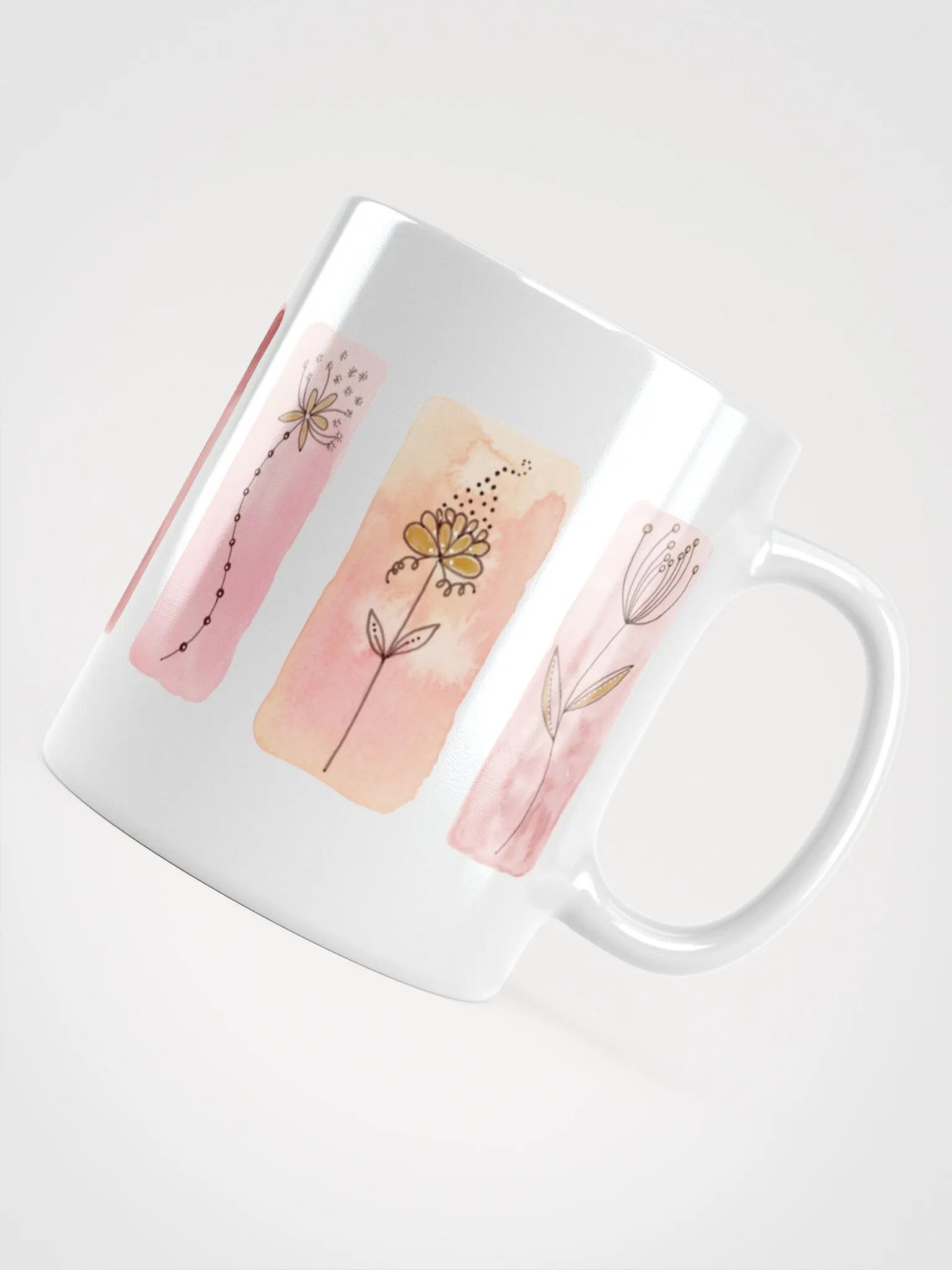 Doodle Flower White Glossy Mug product image (6)