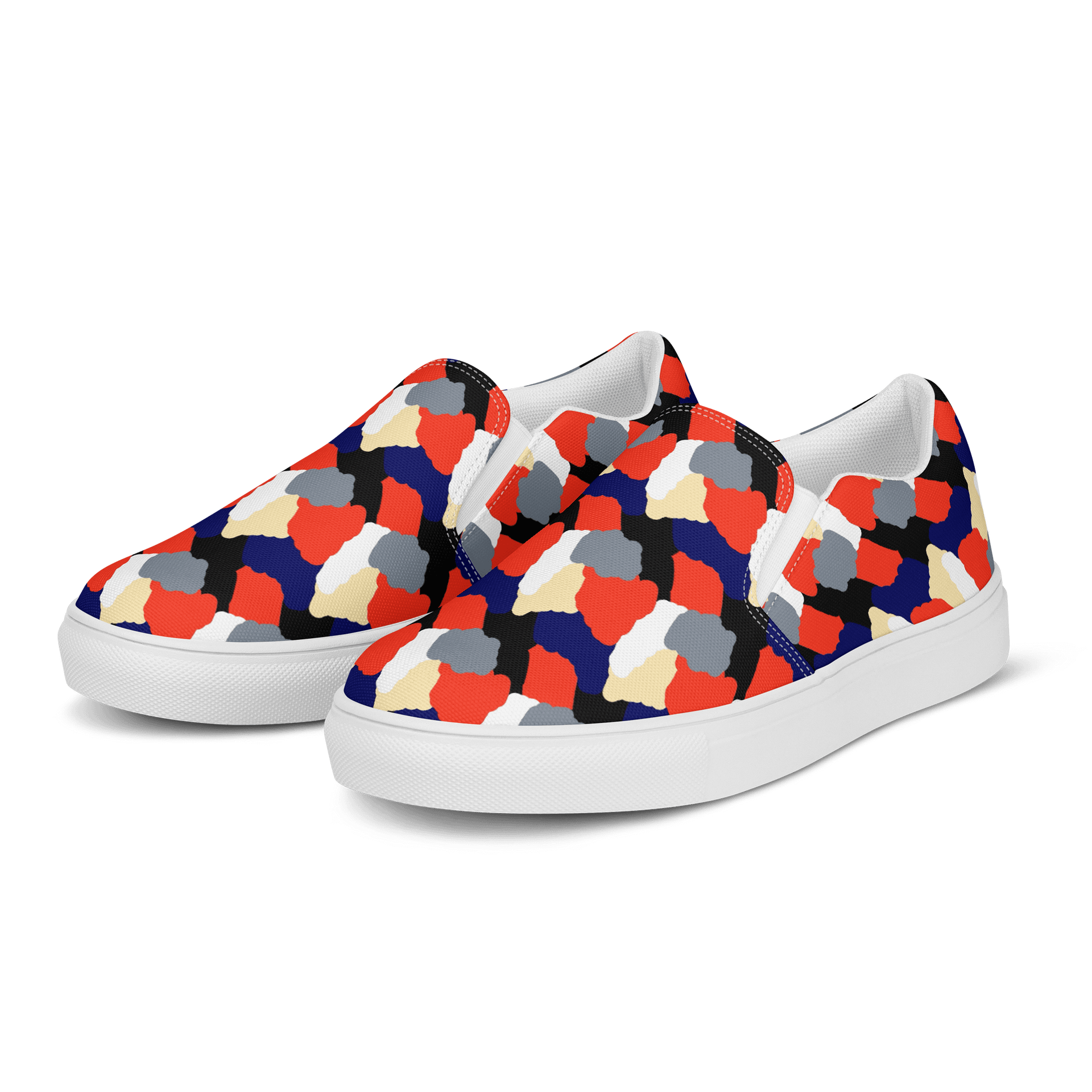 Geometric Zigzag Red & Blue Women's Canvas Shoes product image (3)