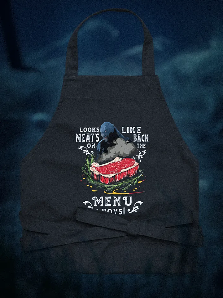 Looks like meat's back on the menu boys! Apron (EU only) product image (1)