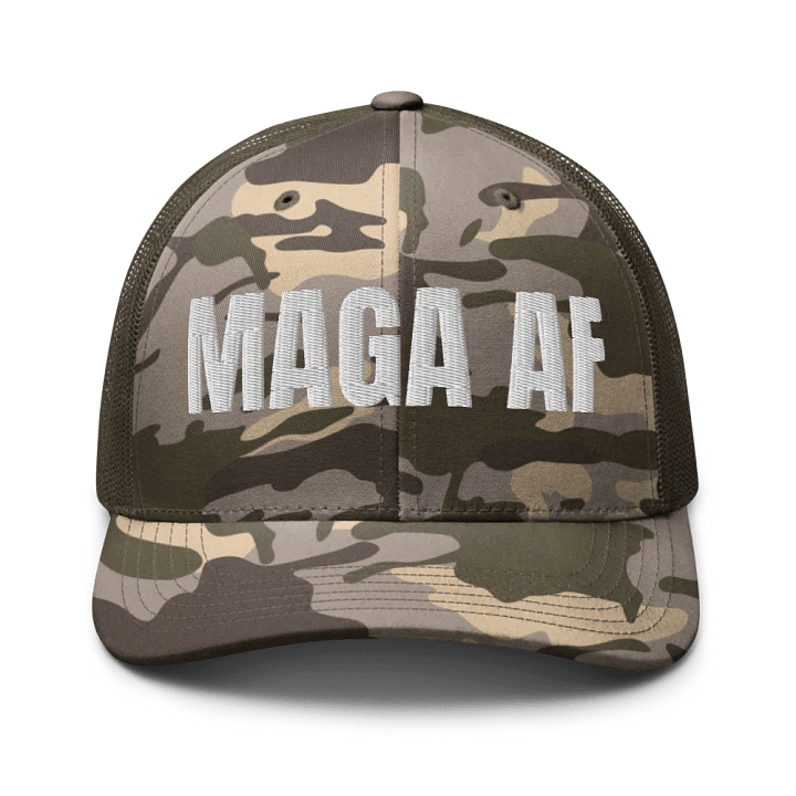 MAGA AF Camo Trucker Hat (White Letters) product image (1)